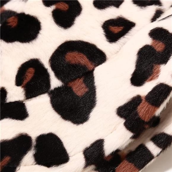 WOMEN'S Winter Faux Fur Fuzzy Warm Bucket Hat Big Leopard White - Picture 3 of 3